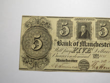 Load image into Gallery viewer, $5 1837 Manchester Michigan MI Obsolete Currency Bank Note Bill! Bank of Man