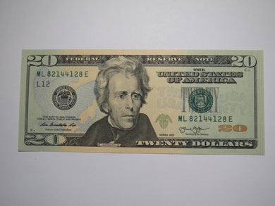 $20 2013 Radar Serial Number Federal Reserve Currency Bank Note Bill #82144128