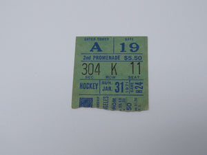January 31, 1971 New York Rangers Vs. Los Angeles Kings NHL Hockey Ticket Stub