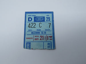 October 21, 1981 New York Rangers Vs. Los Angeles Kings NHL Hockey Ticket Stub