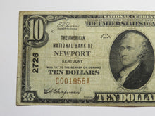 Load image into Gallery viewer, $10 1929 Newport Kentucky KY National Currency Bank Note Bill Charter #2726 Fine