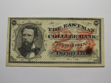 $.25 1870's Poughkeepsie New York Obsolete Currency Note Eastman College