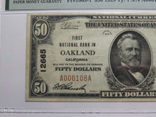 Load image into Gallery viewer, $50 1929 Oakland California National Currency Bank Note Bill Ch. #12665 VF30 PMG