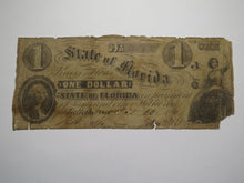 Load image into Gallery viewer, $1 1861 Tallahassee Florida Obsolete Currency Bank Note Bill State of Florida!