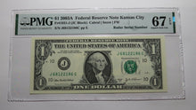 Load image into Gallery viewer, $1 2003 Radar Serial Number Federal Reserve Currency Bank Note Bill PMG UNC67EPQ