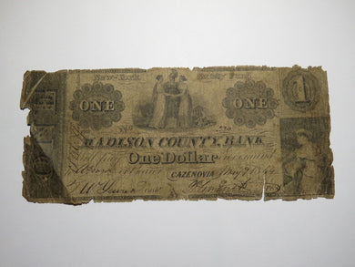 $1 1846 Cazenovia New York NY Obsolete Currency Bank Note Bill Madison County