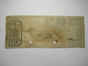 $100 1840 Springfield Illinois Obsolete Currency Bank Note Fund Commissioner