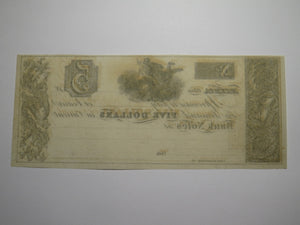 $5 18__ Elyria Ohio OH Obsolete Currency Bank Note Bill Remainder Herman Ely
