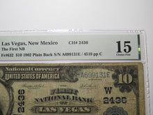 Load image into Gallery viewer, $10 1902 Las Vegas New Mexico National Currency Bank Note Bill Ch. #2436 F15 PMG