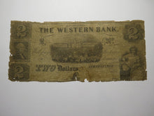 Load image into Gallery viewer, $2 1850 Springfield Massachusetts Obsolete Currency Bank Note Bill Western Bank