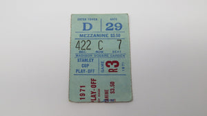 April 13, 1971 New York Rangers V Toronto Maple Leafs Playoff Hockey Ticket Stub