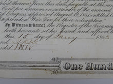 Load image into Gallery viewer, $100 1863 Confederate Bond Certificate Currency Bank Note Bill UNC 14" X 9"