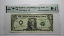 Load image into Gallery viewer, $1 2003 Radar Serial Number Federal Reserve Currency Bank Note Bill PMG UNC66EPQ
