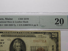 Load image into Gallery viewer, $20 1929 Auburn Maine ME National Currency Bank Note Bill Charter #2270 VF20