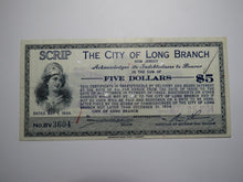 Load image into Gallery viewer, $5 1934 Long Branch New Jersey NJ Obsolete Currency Bank Note Scrip City of LB!