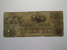 Load image into Gallery viewer, $5 1855 Hagerstown Maryland MD Obsolete Currency Bank Note Bill Valley Bank!