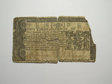 Load image into Gallery viewer, 1770 $2/3 Annapolis Maryland MD Colonial Currency Bank Note Bill RARE ISSUE!