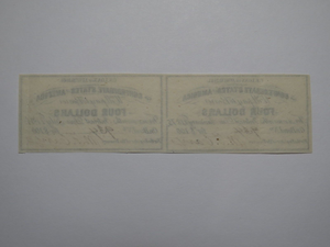 $4 1861 Confederate Bond Coupon Certificate Uncut Sheet Currency Bank Note Bill