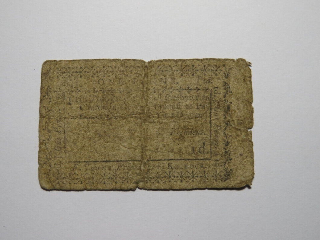 1790 One Penny Newark New Jersey Colonial Currency Note Bill Presbyterian Church