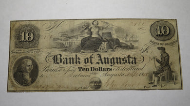 $10 1858 Augusta Georgia GA Obsolete Currency Bank Note Bill! Bank of Augusta