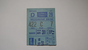 October 31, 1976 New York Rangers Vs. Detroit Red Wings NHL Hockey Ticket Stub