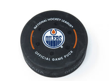 Load image into Gallery viewer, 2022-23 Edmonton Oilers Vs. Carolina Hurricanes Game Used NHL Puck -McDavid 4 Pt