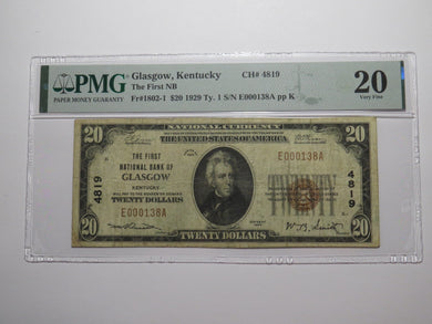 $20 1929 Glasgow Kentucky KY National Currency Bank Note Bill Ch. #4819 VF20