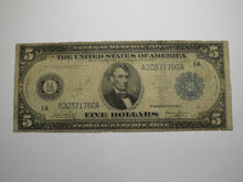 Load image into Gallery viewer, $5 1914 Boston MA Federal Reserve Large Bank Note Currency Bill Very Good