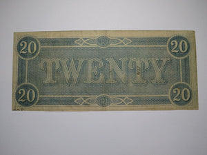 $20 1864 Richmond Virginia VA Confederate Currency Bank Note Bill RARE T67 VF+