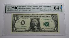 Load image into Gallery viewer, $1 2003 Radar Serial Number Federal Reserve Currency Bank Note Bill PMG UNC64EPQ