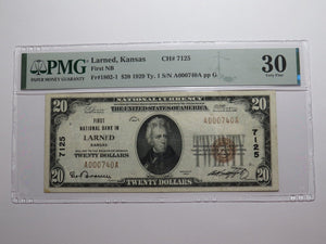 $20 1929 Larned Kansas KS National Currency Bank Note Bill Ch. #7125 VF30 PMG