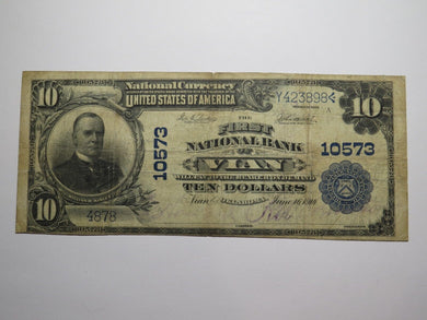 $10 1902 Vian Oklahoma OK National Currency Bank Note Bill Charter #10573 FINE