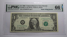 Load image into Gallery viewer, $1 1995 Radar Serial Number Federal Reserve Currency Bank Note Bill PMG UNC66EPQ