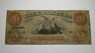 $20 1856 Hamburg South Carolina SC Counterfeit Obsolete Currency Bank Note Bill!
