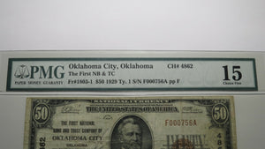 $50 1929 Oklahoma City Oklahoma OK National Currency Bank Note Bill Ch #4862 F15