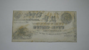 $.05 1852 Jordanville New York NY Obsolete Currency Bank Note Bill! CU++