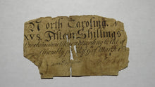 Load image into Gallery viewer, 1754 Fifteen Shillings North Carolina NC Colonial Currency Note Bill! RARE 15s!