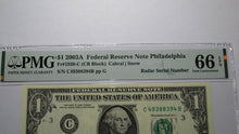 Load image into Gallery viewer, $1 2003 Radar Serial Number Federal Reserve Currency Bank Note Bill PMG UNC66EPQ