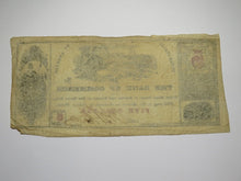 Load image into Gallery viewer, $5 1866 New Haven Connecticut Obsolete Currency Bank Note Bill Business College