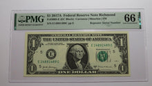 Load image into Gallery viewer, $1 2017 Repeater Serial Number Federal Reserve Currency Bank Note Bill PMG UNC66