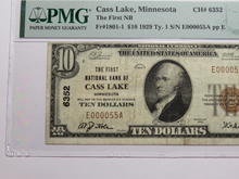 Load image into Gallery viewer, $10 1929 Cass Lake Minnesota MN National Currency Bank Note Bill #6352 VF25 PMG