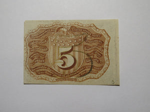 1863 $.05 Second Issue Fractional Currency Obsolete Bank Note Bill 2nd AU USA
