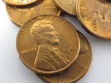 Load image into Gallery viewer, 1945-D Brilliant Uncirculated Wheat Cent Penny Partial Roll 35+ Uncirculated BU
