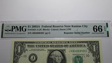 Load image into Gallery viewer, $1 2003 Repeater Serial Number Federal Reserve Currency Bank Note Bill PMG UNC66