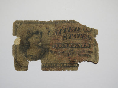 1863 $.10 Fourth Issue Fractional Currency Obsolete Bank Note Bill 4th Issue