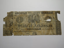 Load image into Gallery viewer, $1 1860 Little Rock Arkansas AR Obsolete Currency Treasury Warrant Note Bill