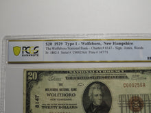 Load image into Gallery viewer, $20 1929 Wolfeboro New Hampshire NH National Currency Bank Note Bill #8147 VF20