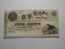 Load image into Gallery viewer, $.05 1852 Jordanville New York Obsolete Currency Bank Note Bill P.P. Hyde UNC+++