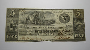 $5 1838 Barry Michigan MI Obsolete Currency Bank Note Bill! Sandstone Bank