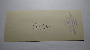 $5.50 1914 Fairbanks Alaska AK Cancelled Check! American Bank Of Alaska!